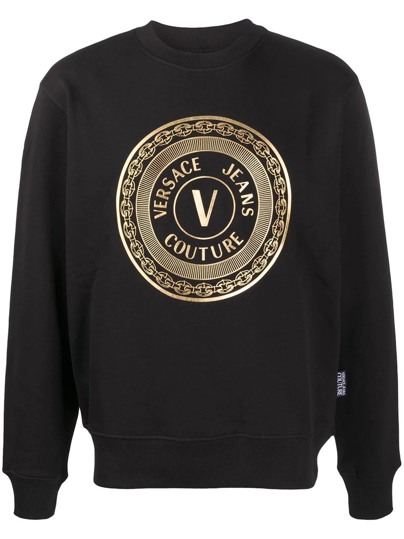 metallic logo print jumper 1