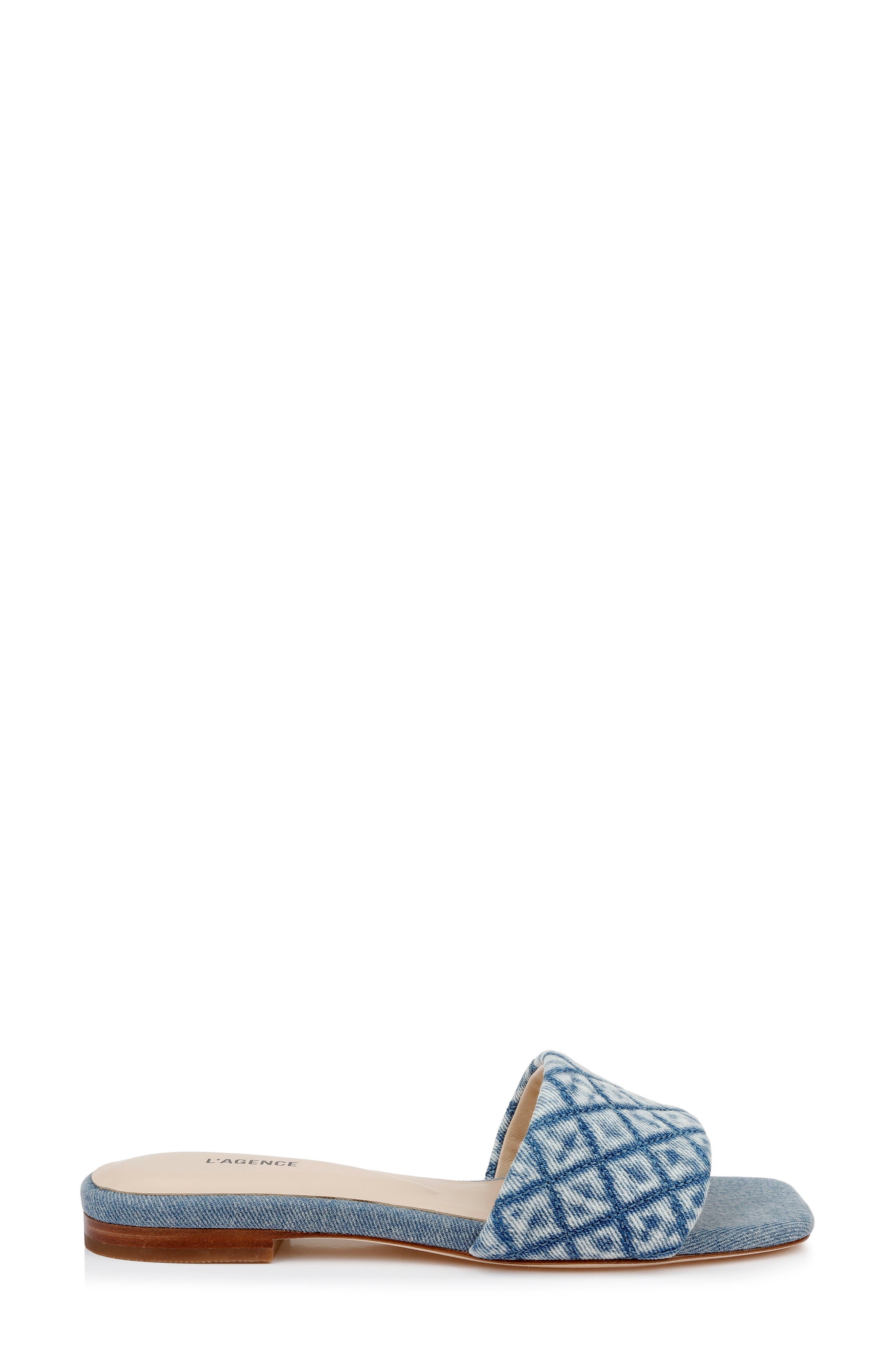 L'AGENCE Aloise Slide Sandal in Light Denim at Nordstrom - 3