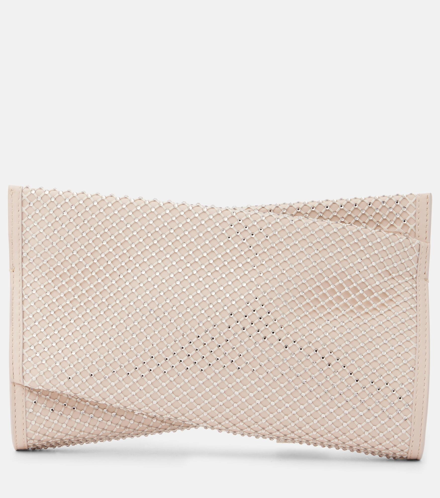 Loubitwist Small leather clutch with strap - 1