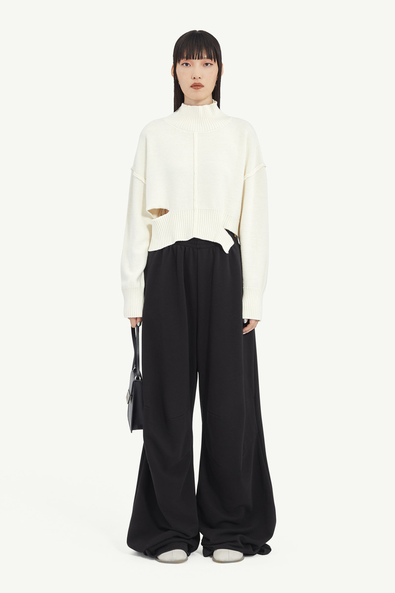 MM6 Maison Margiela Gauge Off-White Boxy Distressed Jumper outlook