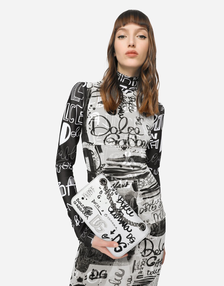 Logo-print calfskin 3.5 bag with chain - 2