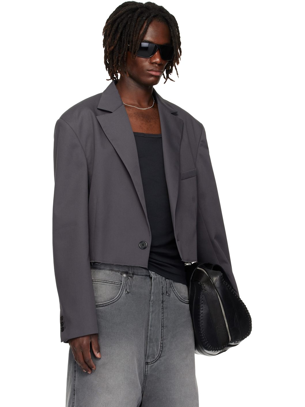 Gray Slashed Blazer - 2