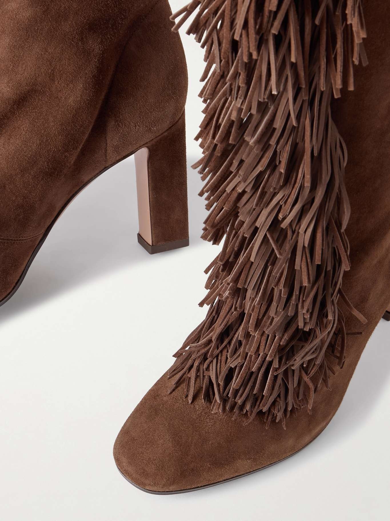 Gytane 85 fringed suede boots Chocolate - 4