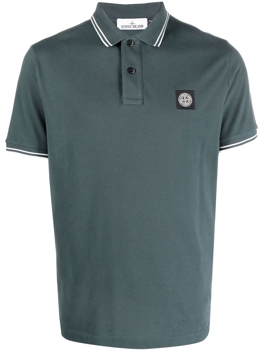 logo-patch polo shirt - 1