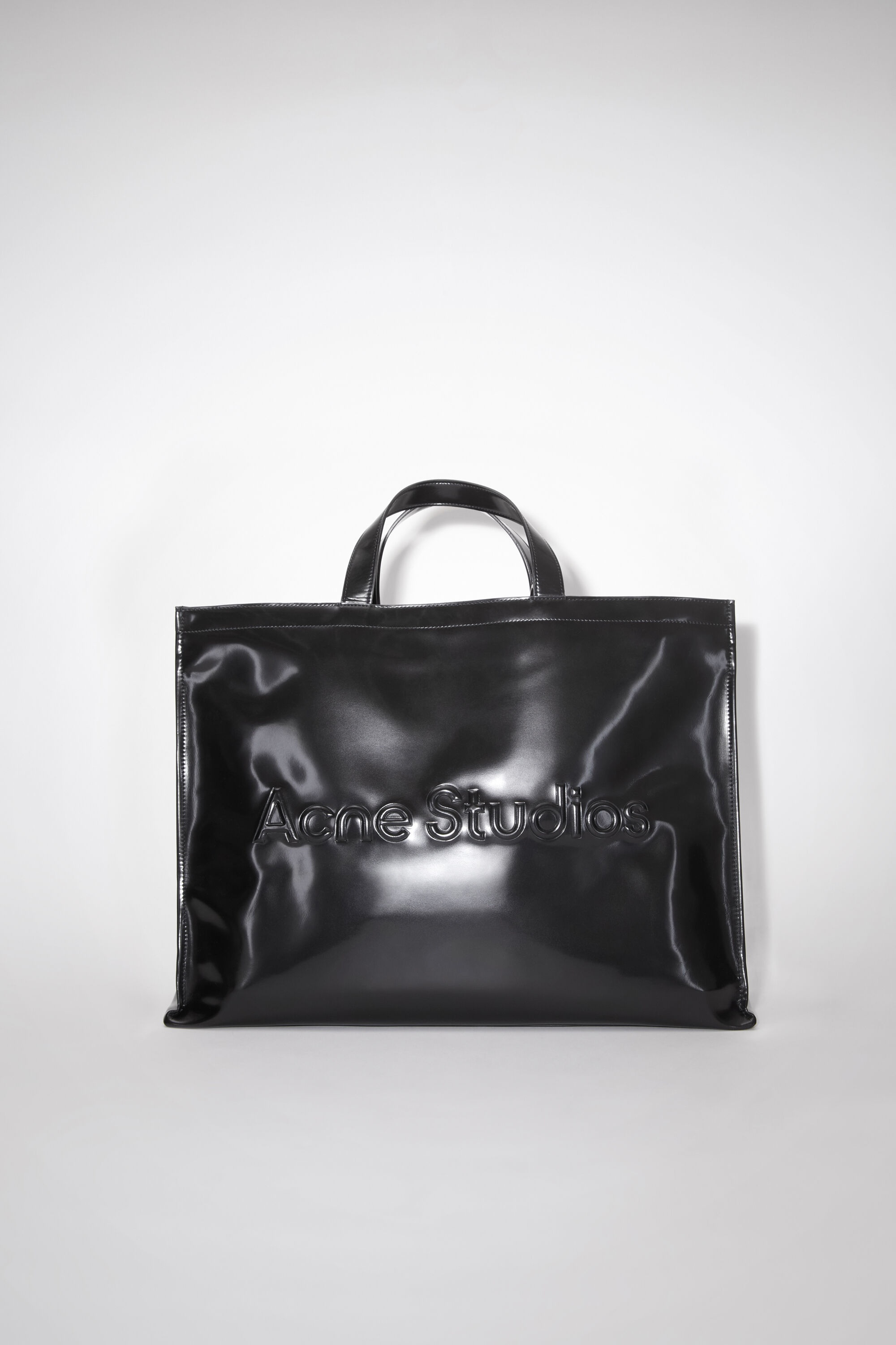 Acne Studios Logo shoulder tote bag - Black | REVERSIBLE