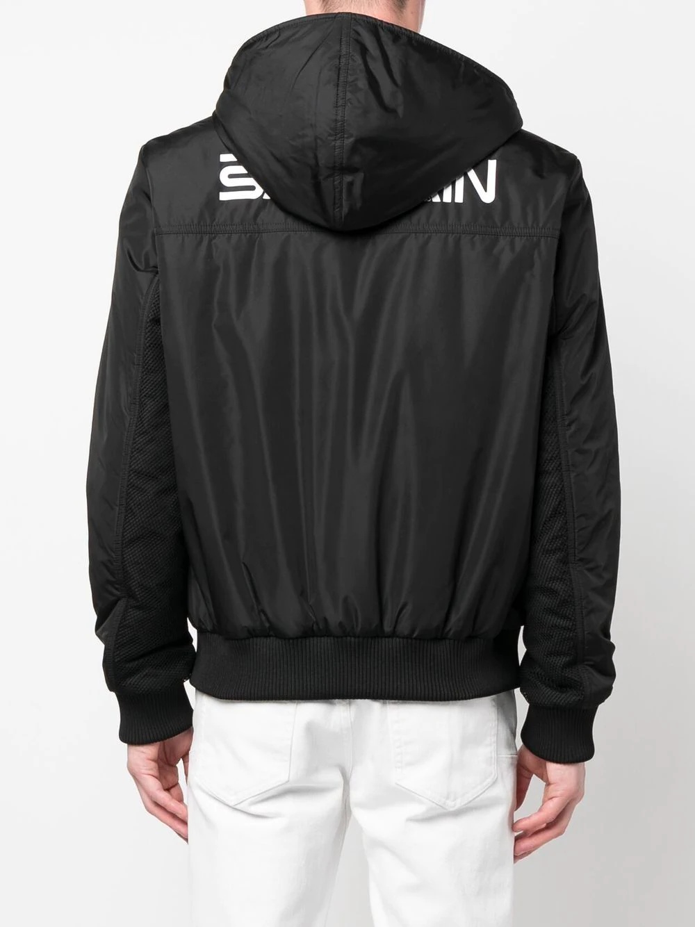 logo-print hooded jacket - 4