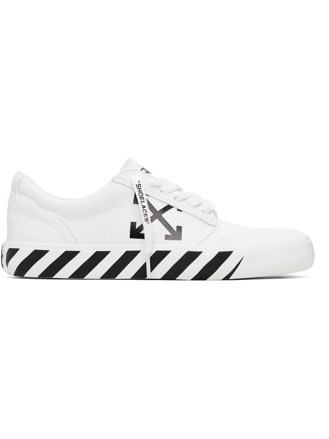 White Vulcanized Undercut Sneakers - 1