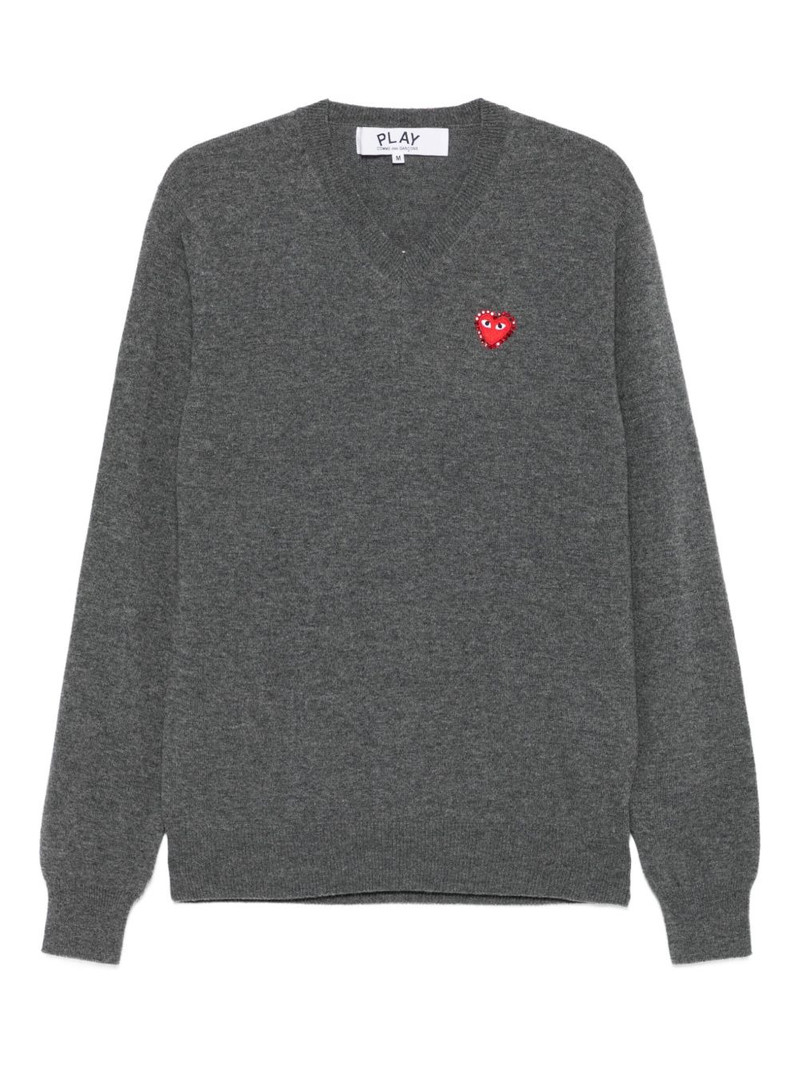 heart-emblem v-neck sweater 1