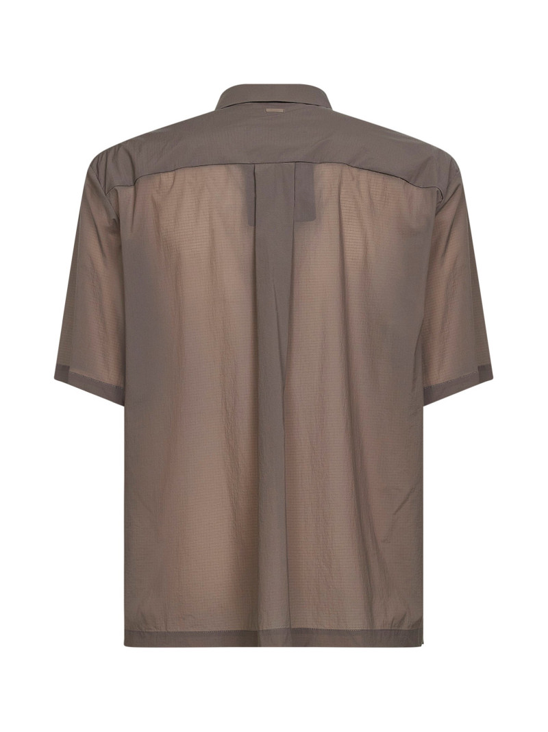 Herno Dove grey stretch ripstop short-sleeved shirt outlook