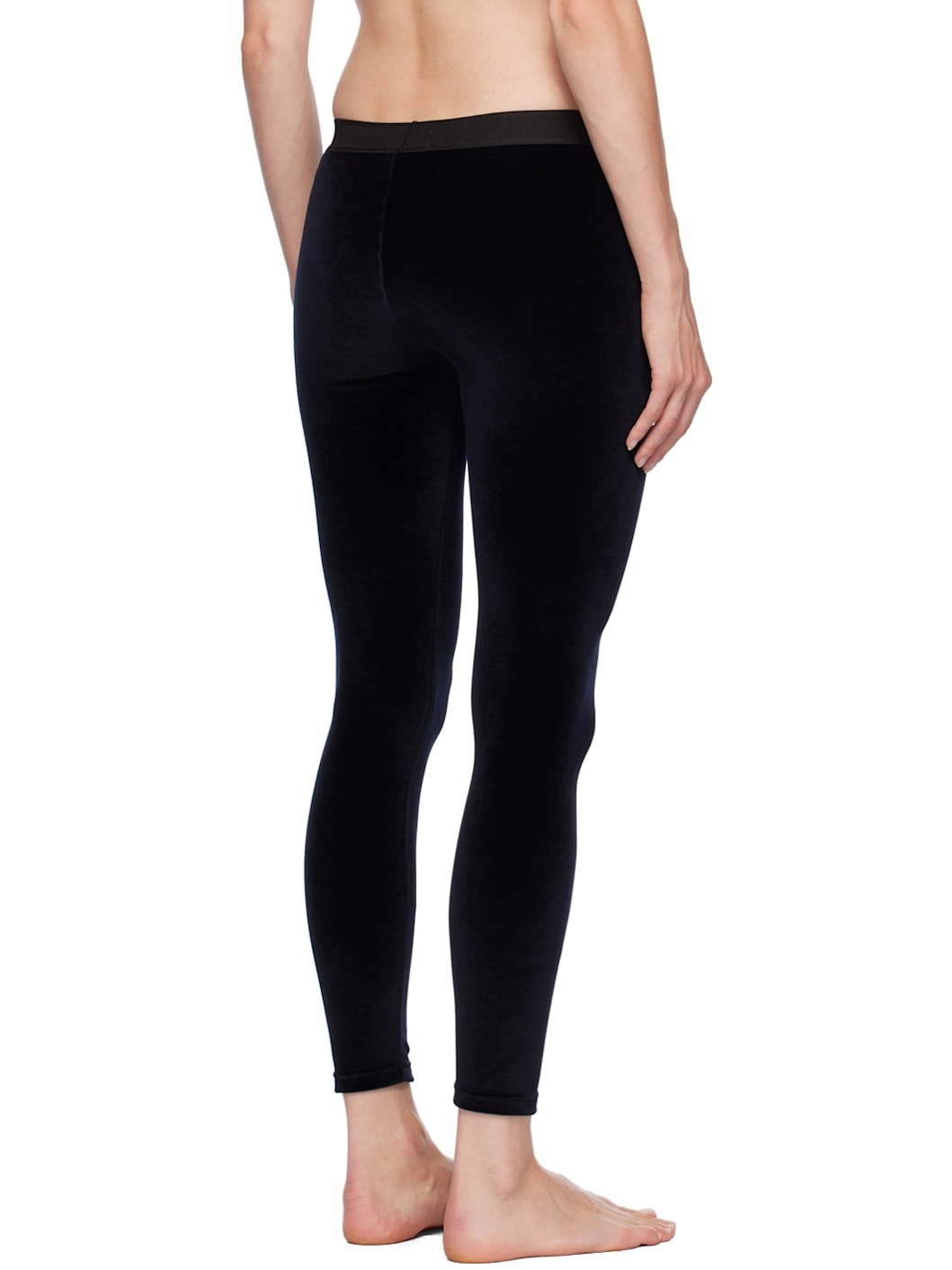 Navy Jacquard-Logo Leggings - 3