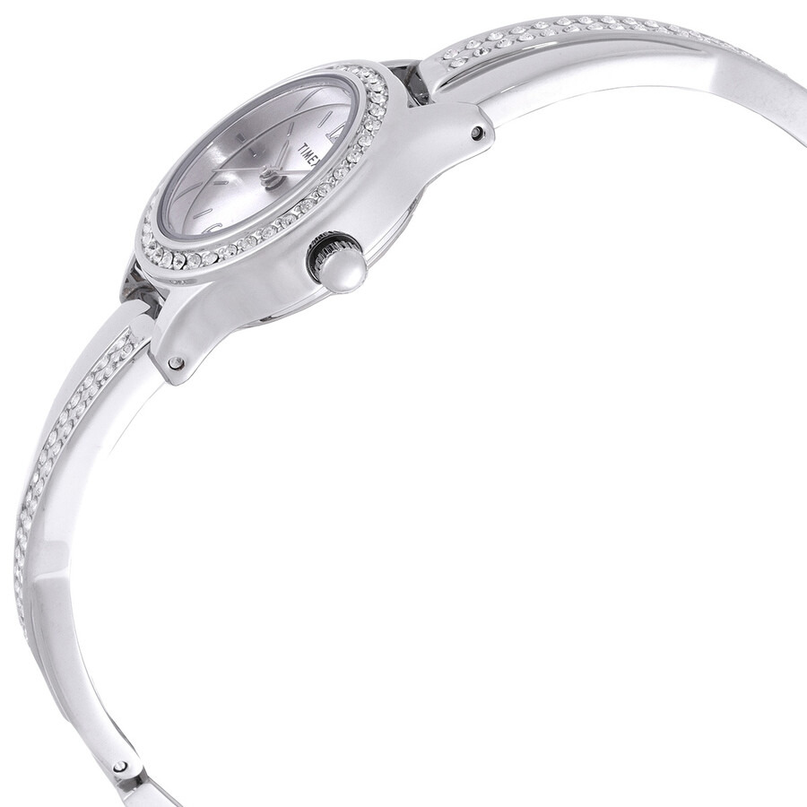 Timex - Timex Trend Quartz Crystal Silver Dial Ladies Watch and Bracelet Set TW2T58000 - 2
