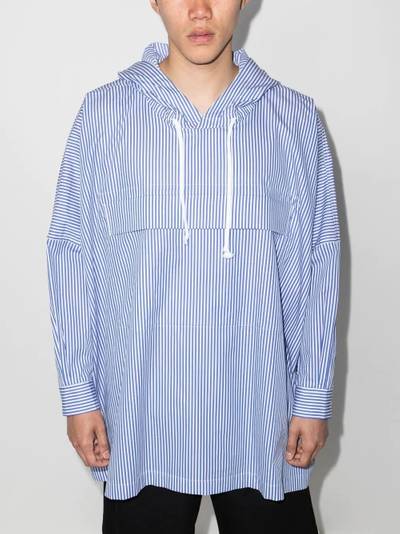 Comme des Garçons SHIRT striped hooded shirt outlook