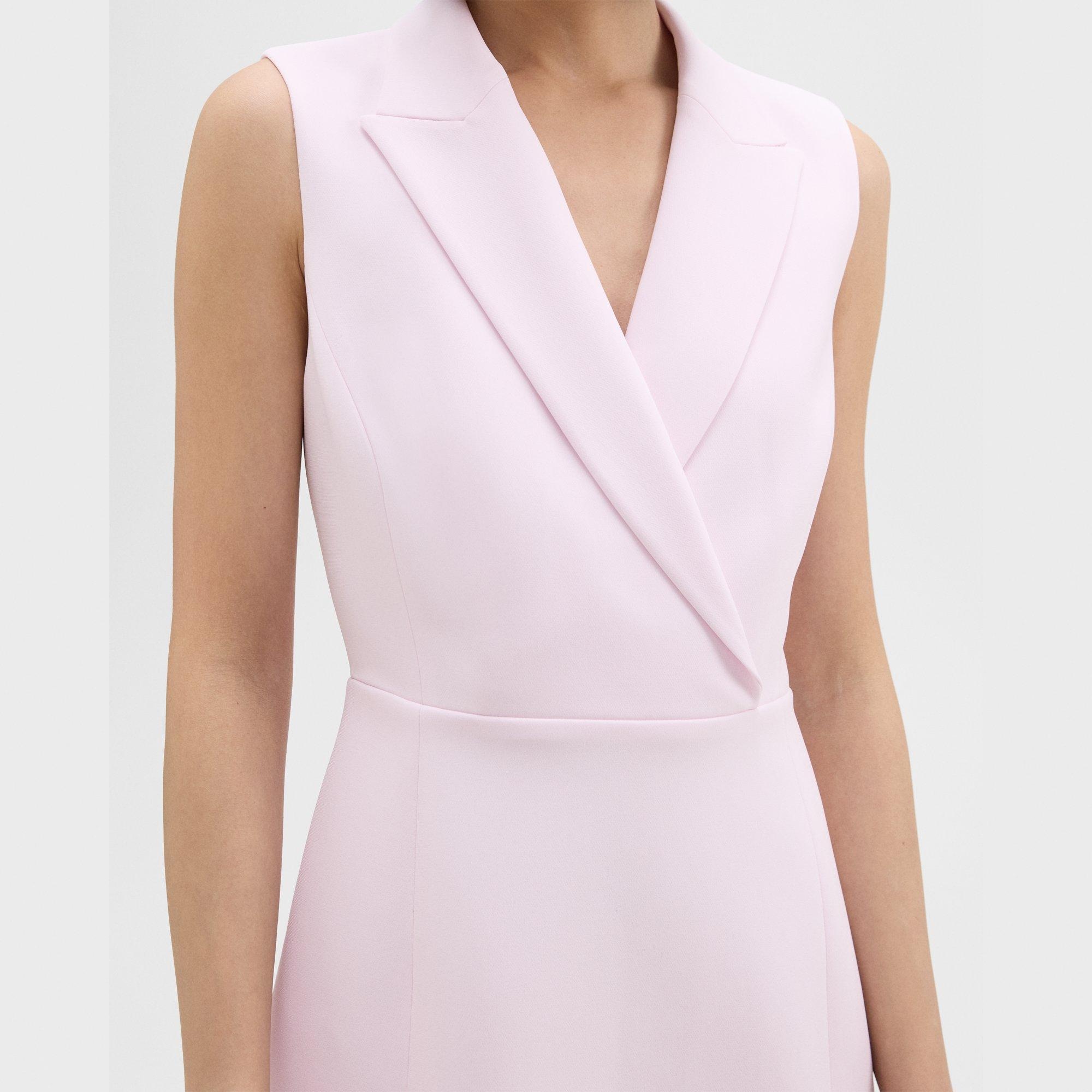 Peak Lapel Mini Dress in Admiral Crepe - 5