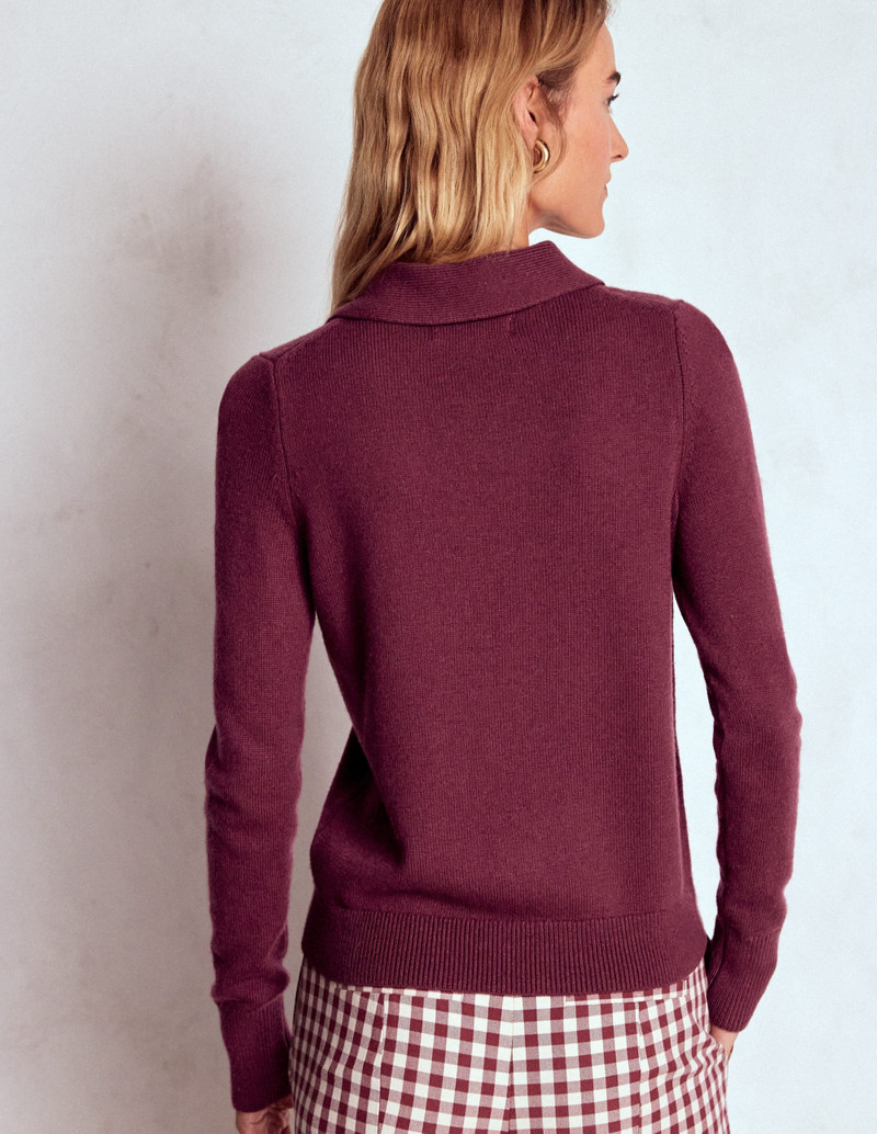 Knitted Bow Sweater-Deep Wisteria 4