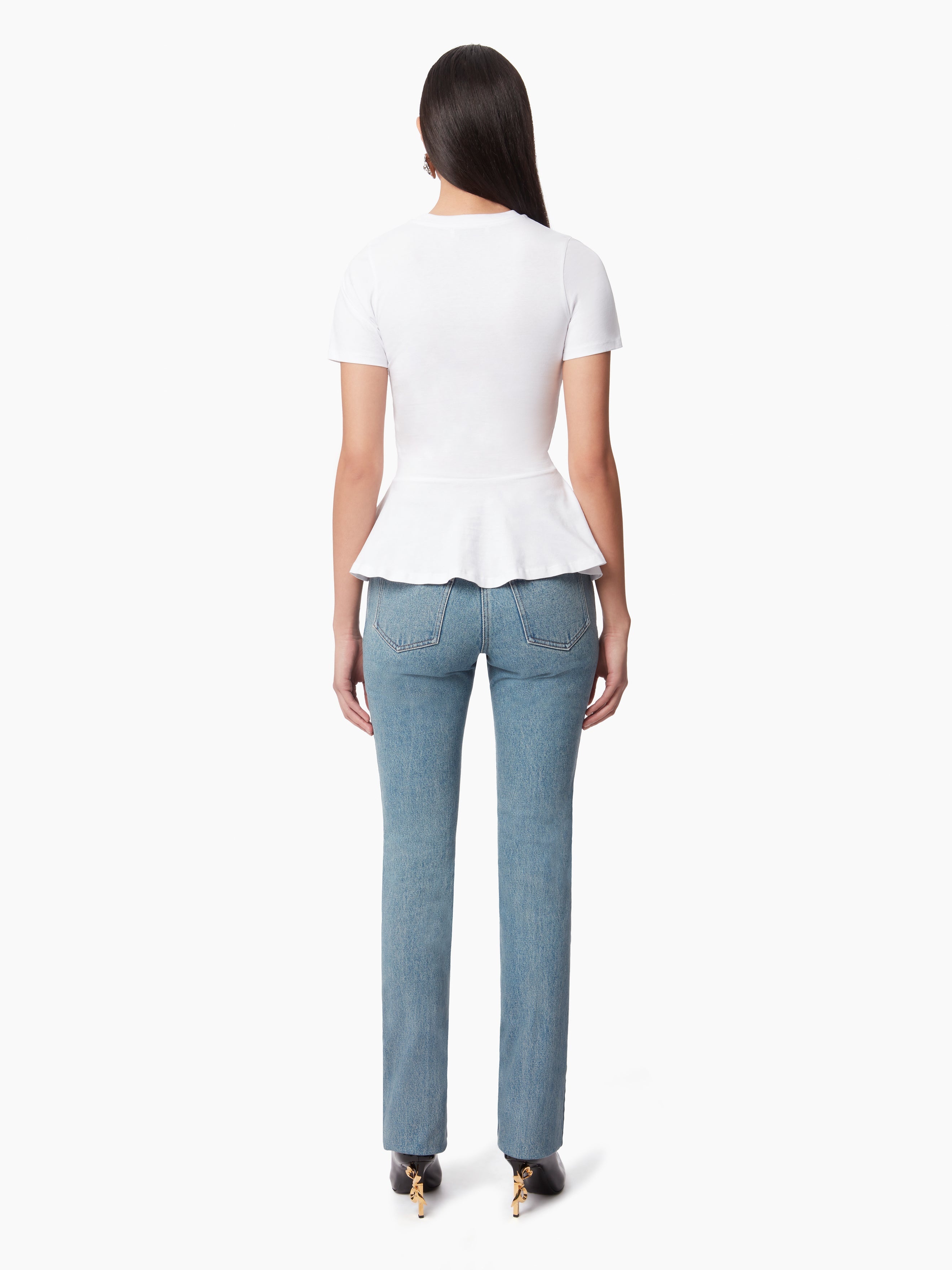 NINA RICCI PEPLUM T-SHIRT WITH BOW DETAIL | REVERSIBLE
