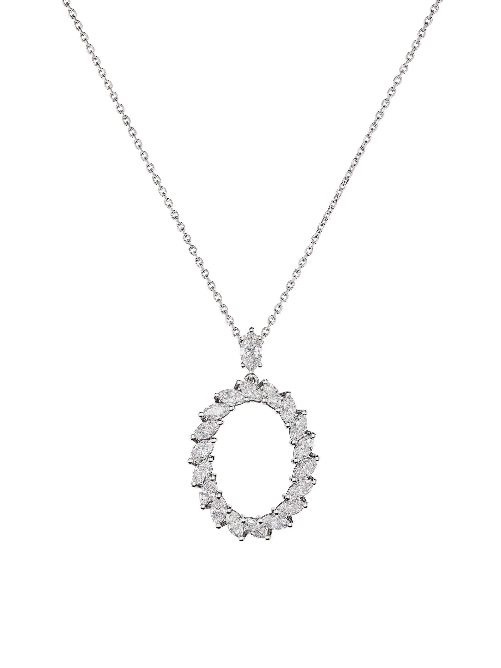 Women's L'Heure du Diamant Marquise 18K White Gold & 3.30 TCW Diamond Pendant Necklace - White Gold - 1