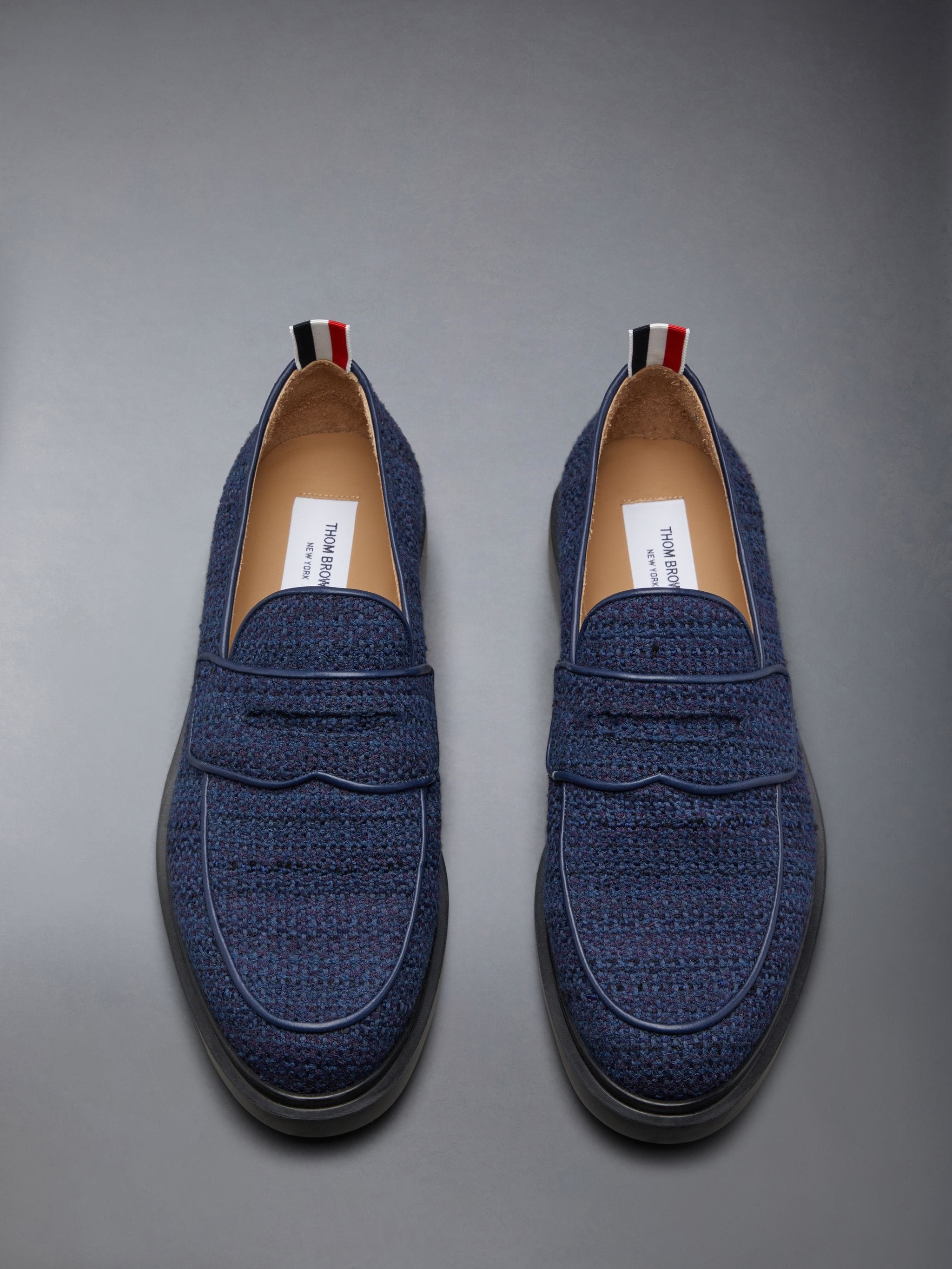Cotton Tweed Rubber Sole Classic Penny Loafer - 5