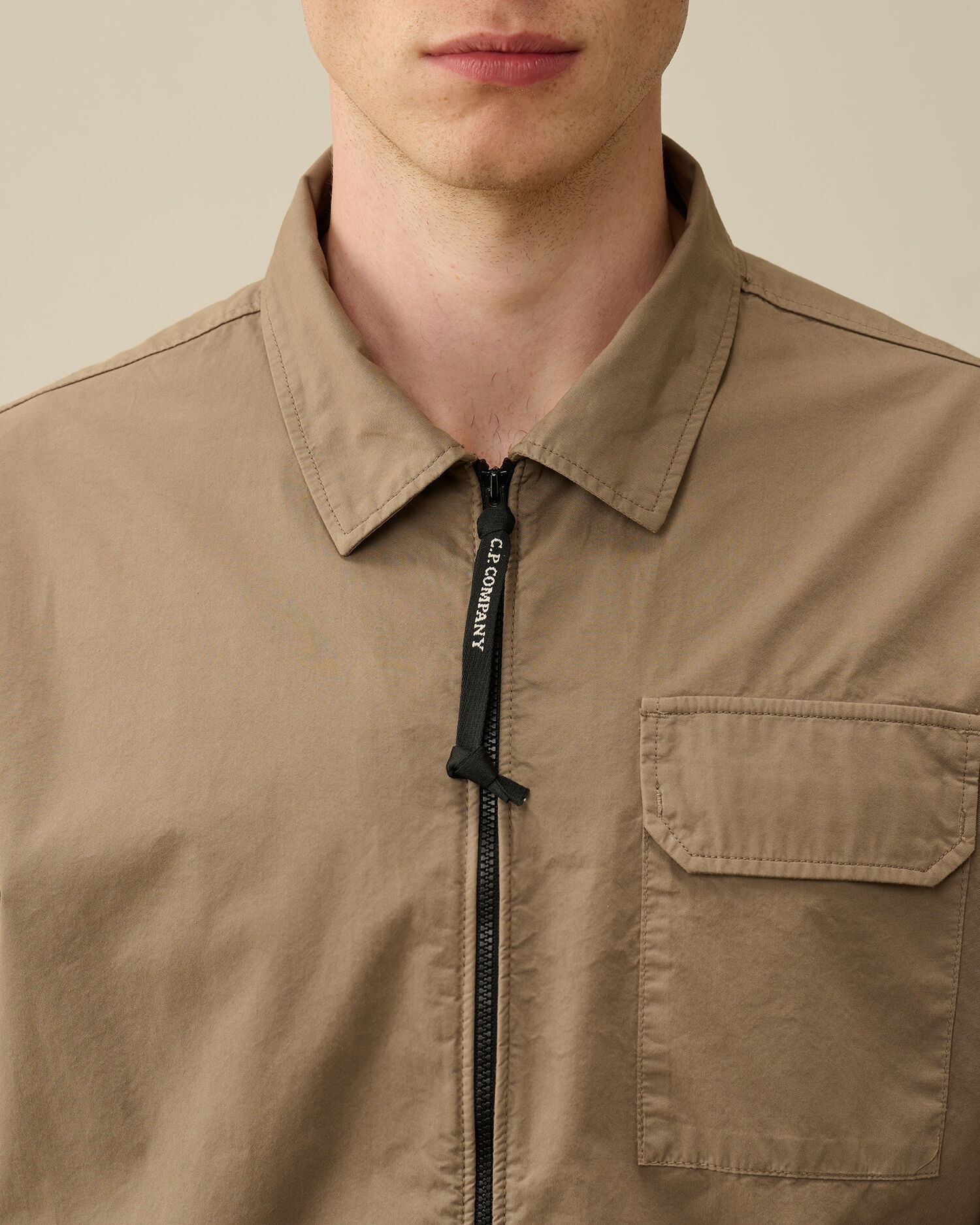 Organic Gabardine Zipped Overshirt - 5