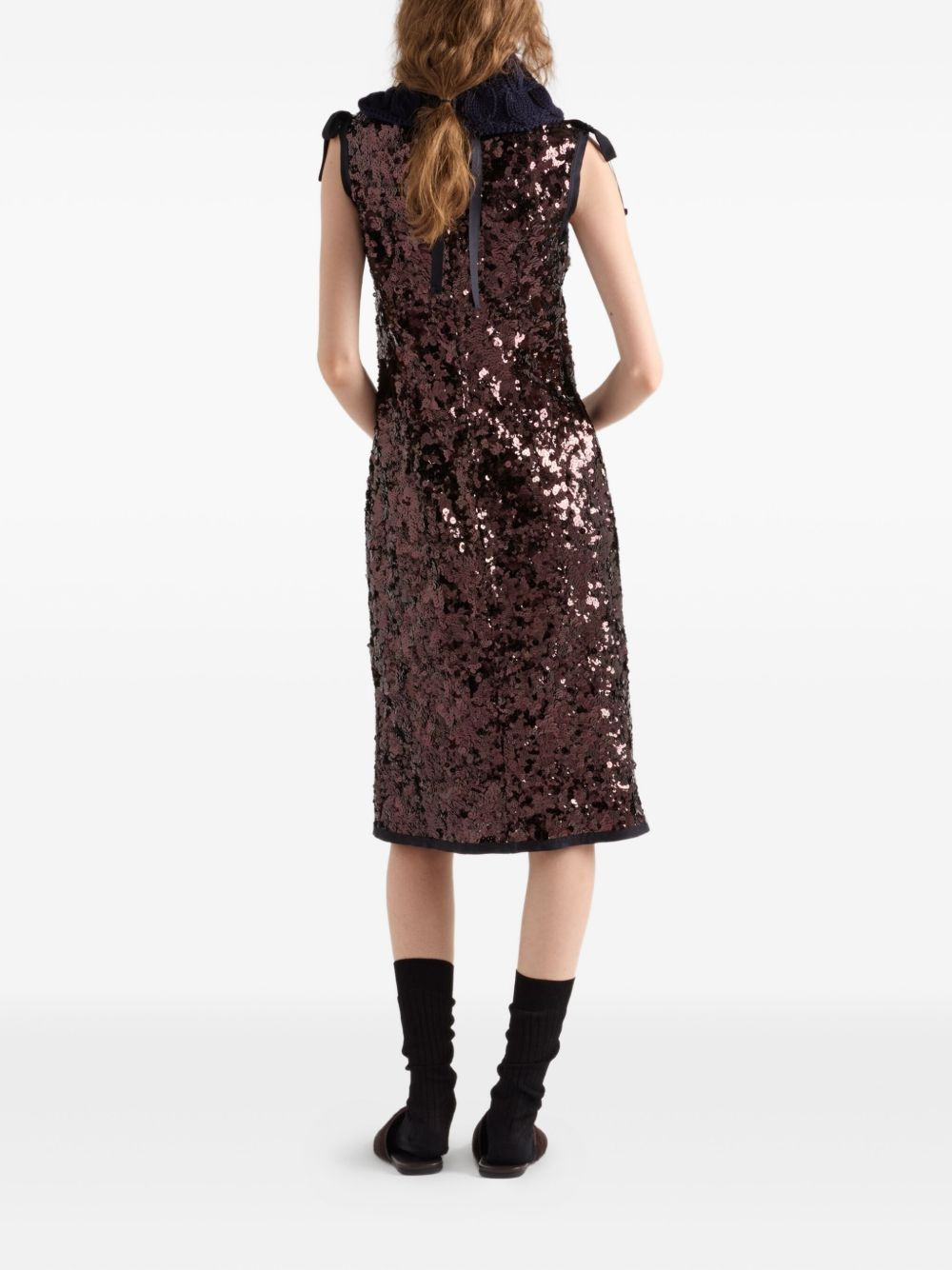 sequin sleeveless midi dress - 3
