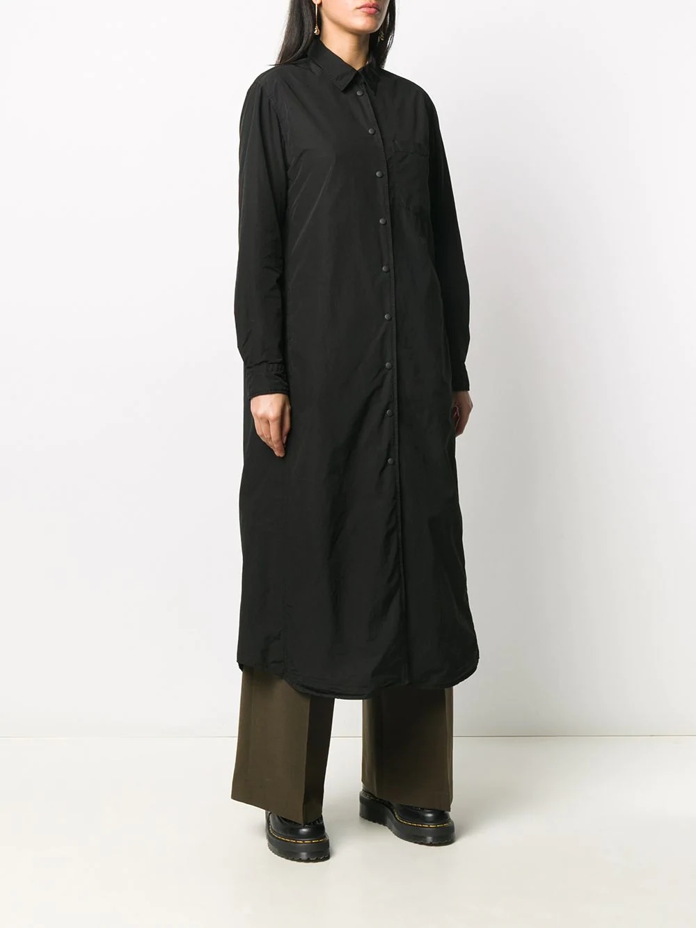 long sleeve straight-fit coat - 3