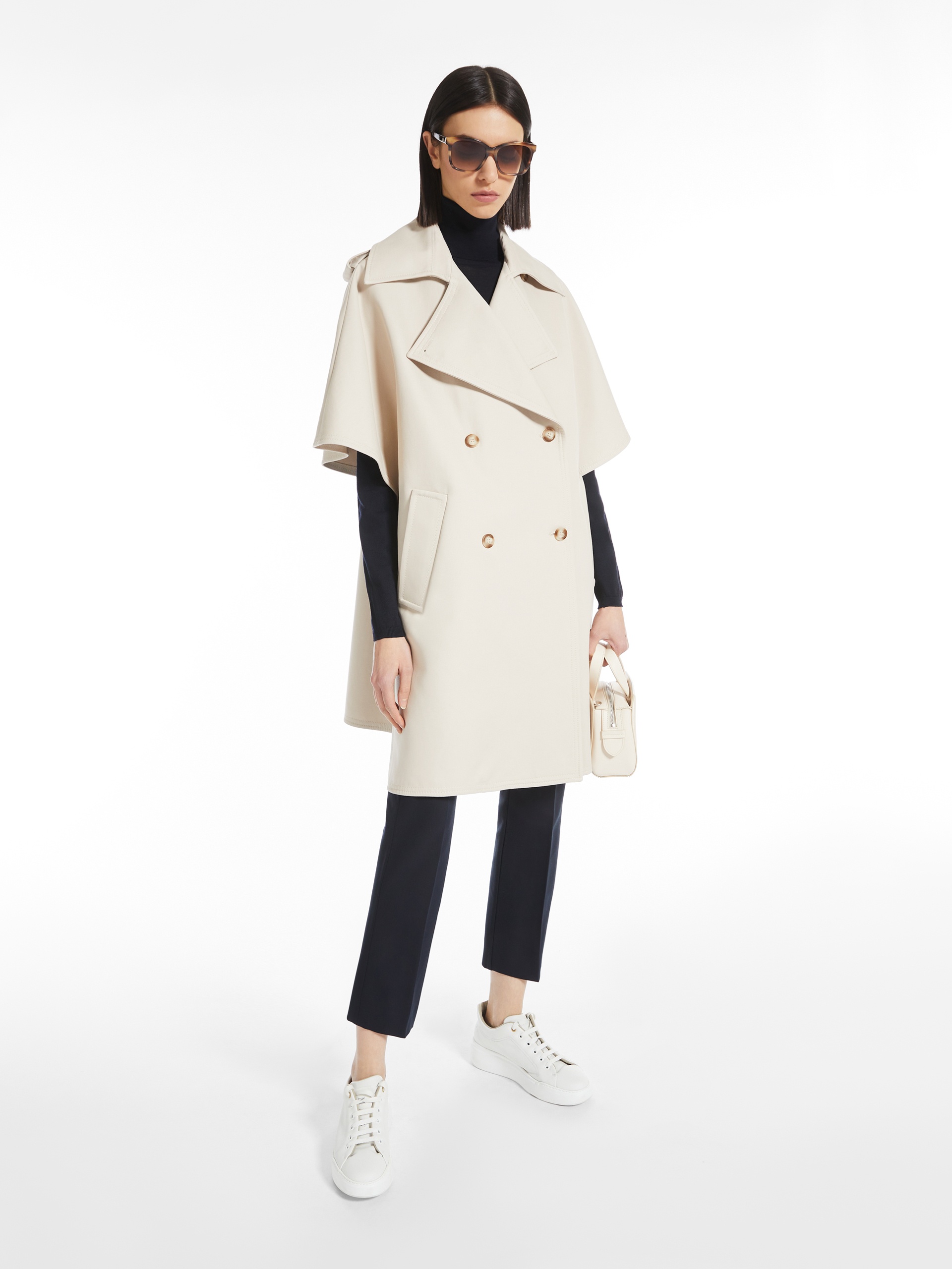 Max Mara FATA Water-repellent cotton cape | REVERSIBLE