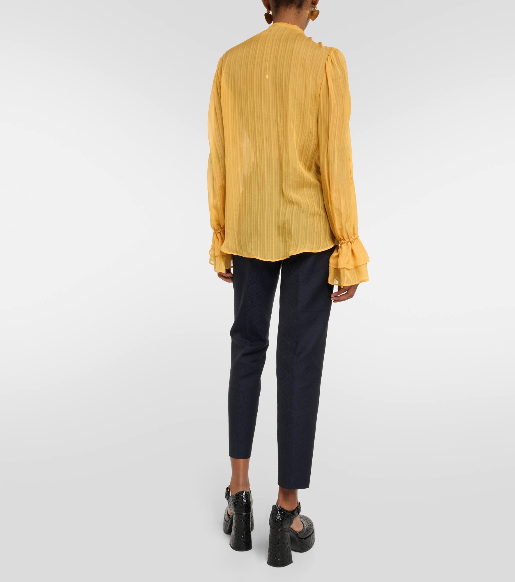 Ruffled silk blouse - 3