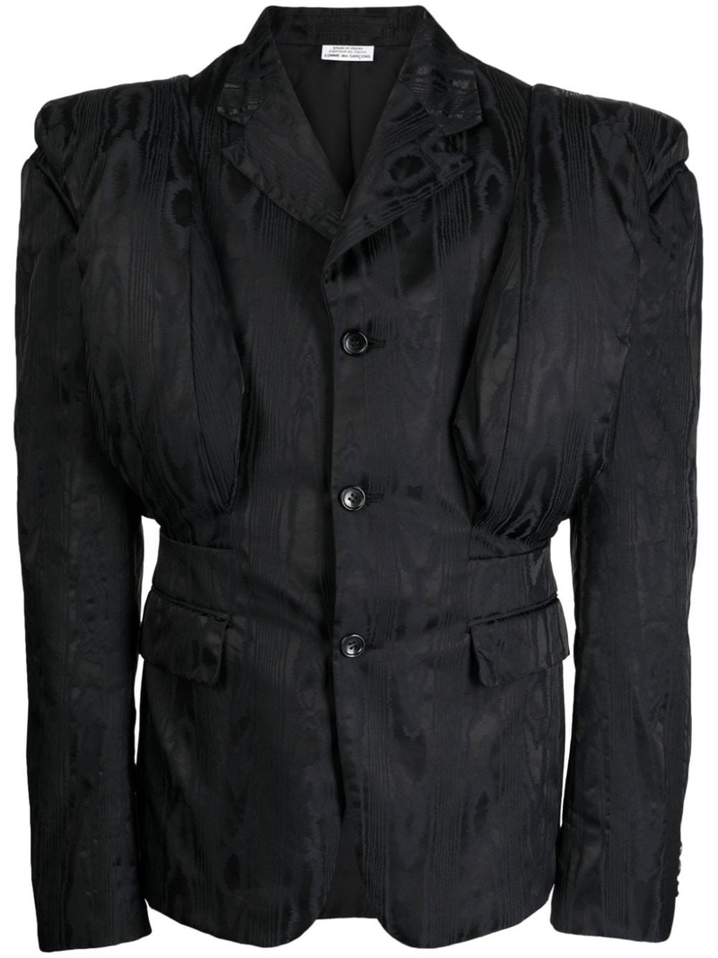 striped shoulder-pads blazer 1