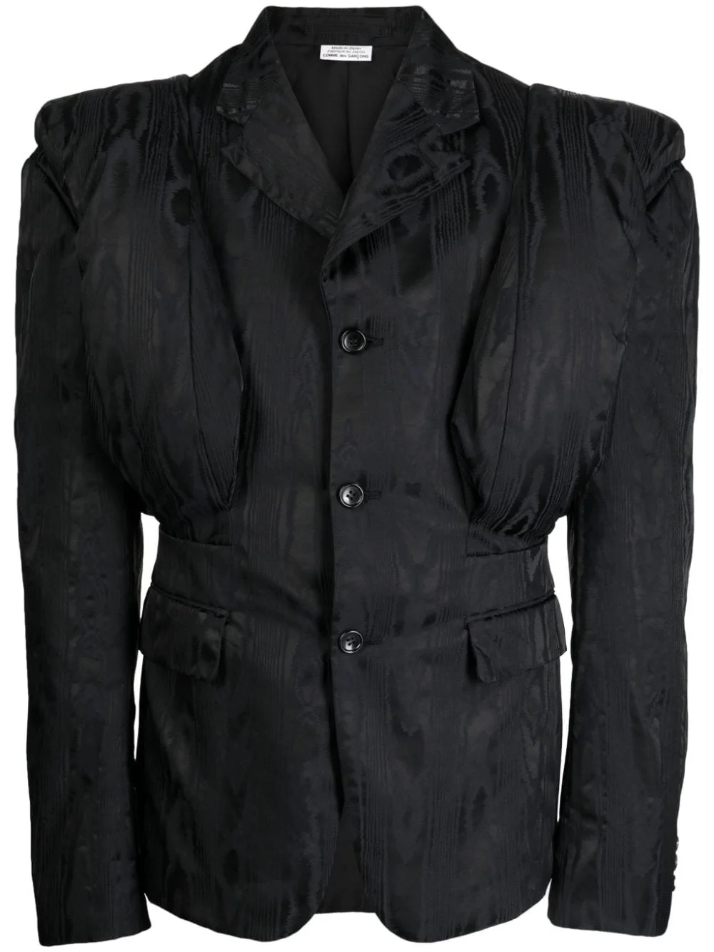 striped shoulder-pads blazer - 1