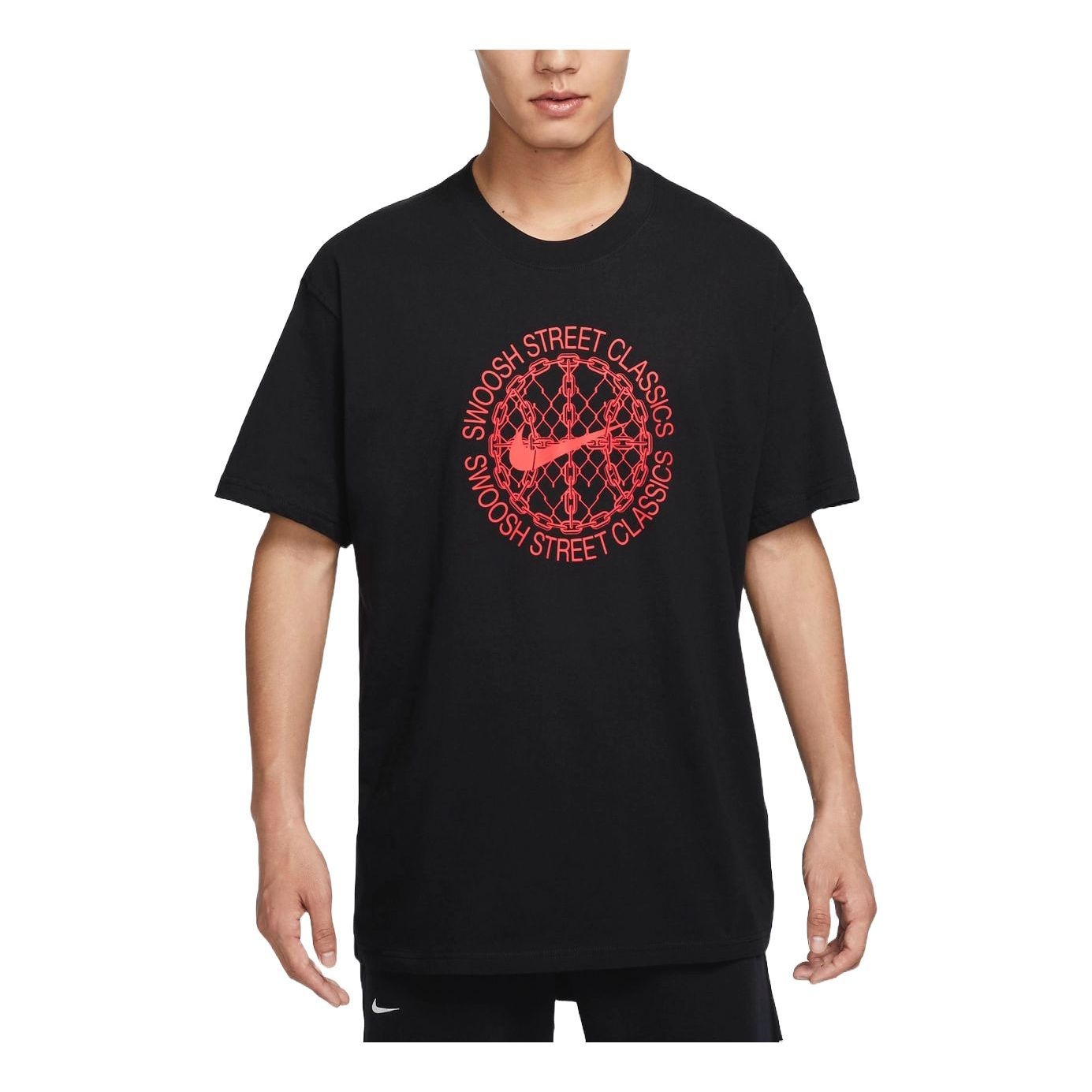 Nike Max90 Basketball T-Shirt Asia Sizing 'Black Red' FZ8070-010 - 1