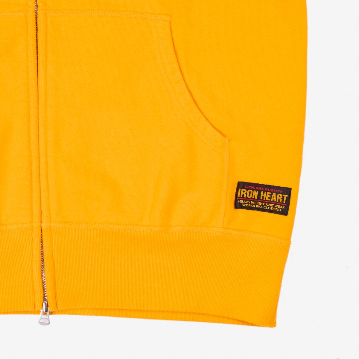 IHSW-63-MUS Printed 14oz Ultra Heavyweight Loopwheel Cotton Zippered Hoodie - Mustard - 11