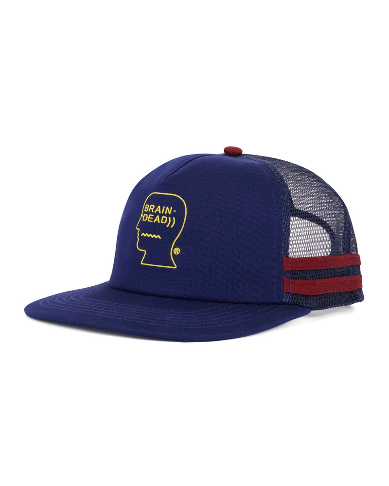 BRAIN DEAD Logohead 5 Panel Trucker Cap - Navy outlook