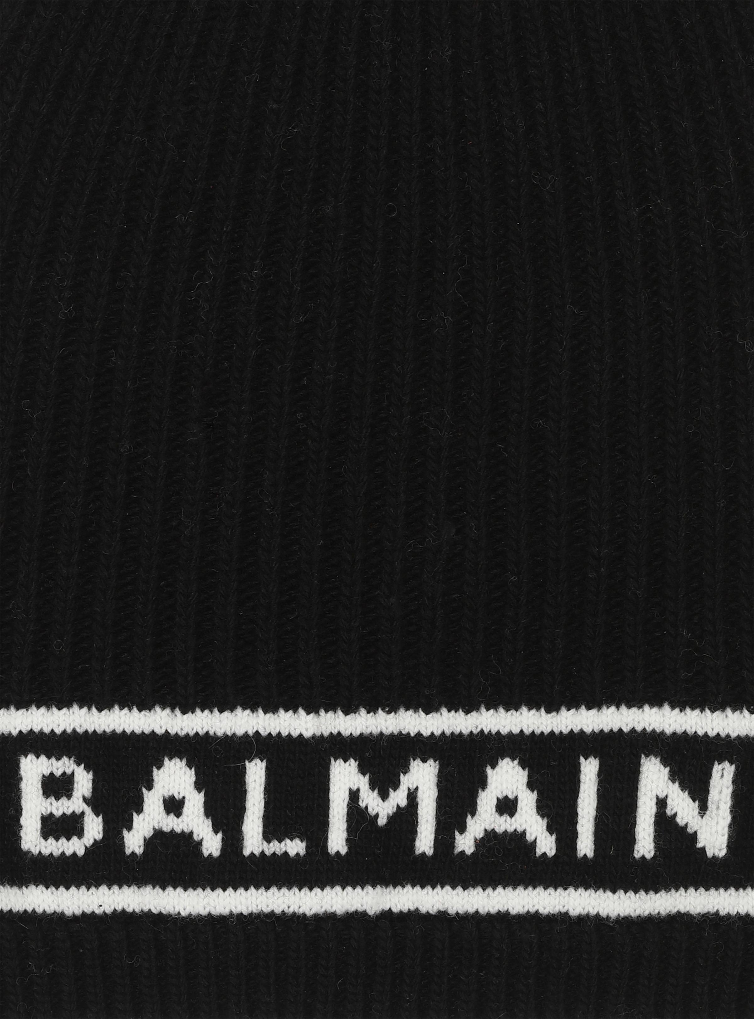 Wool beanie with embroidered Balmain logo - 3