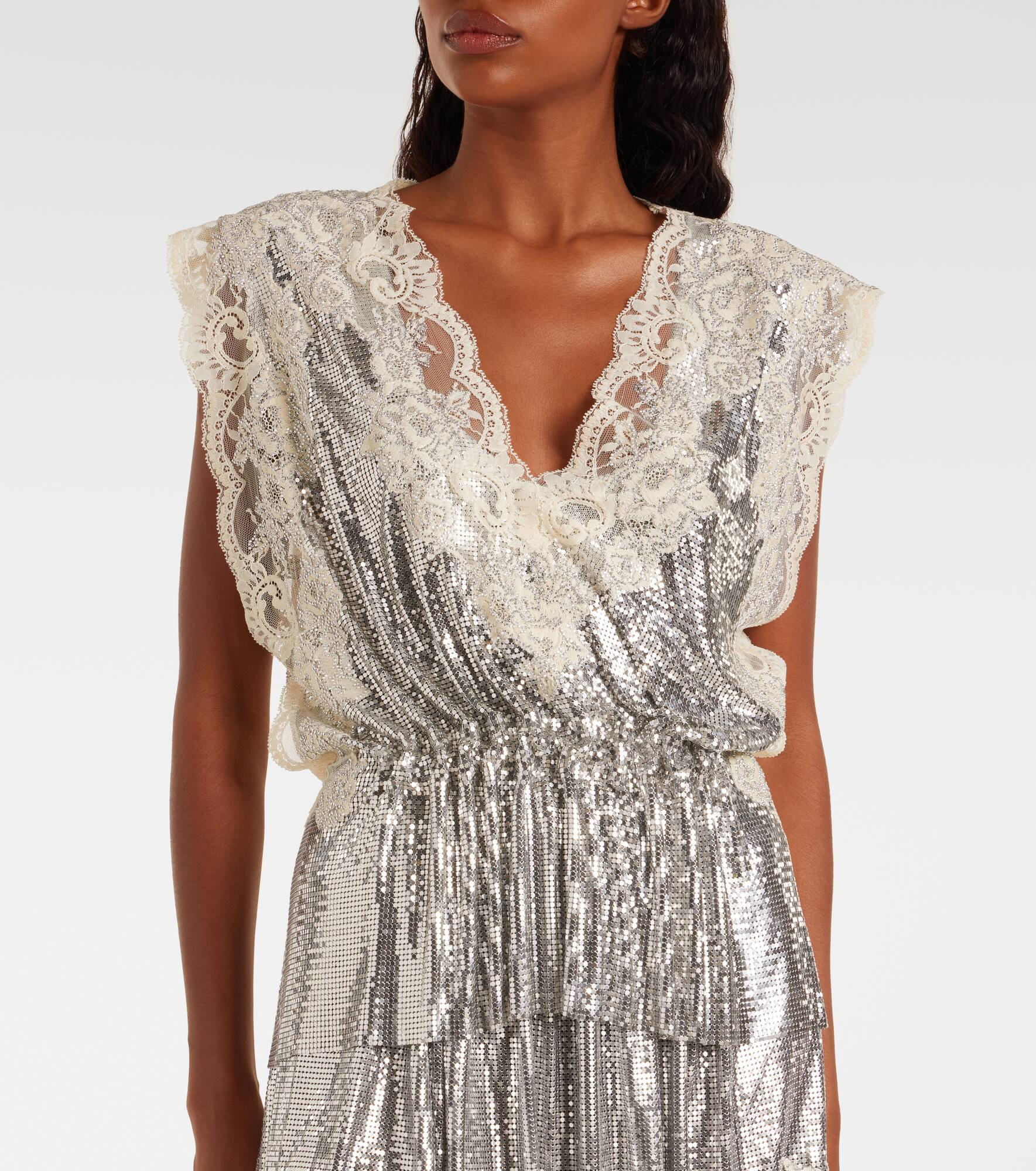 Embellished lace-trimmed top - 6