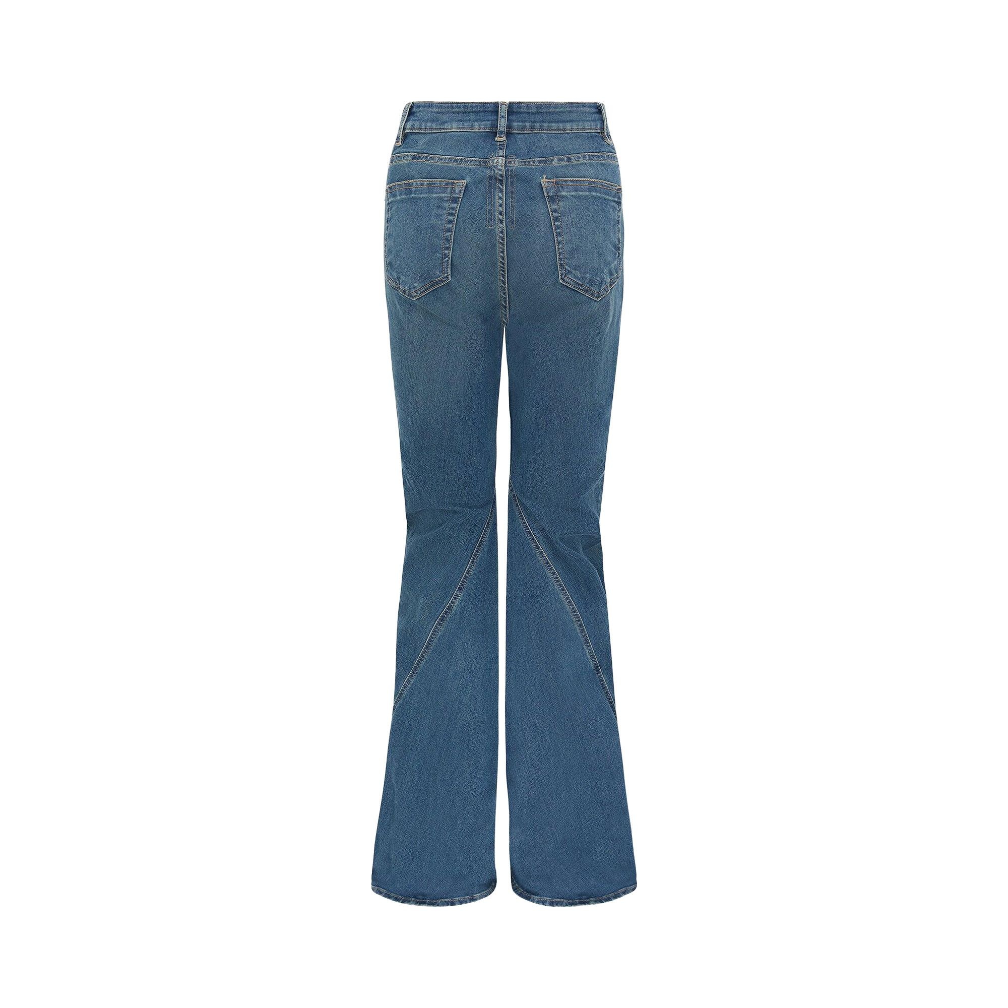 Rick Owens DRKSHDW Denim Bias Bootcut Jeans 'Washed Indigo' - 2