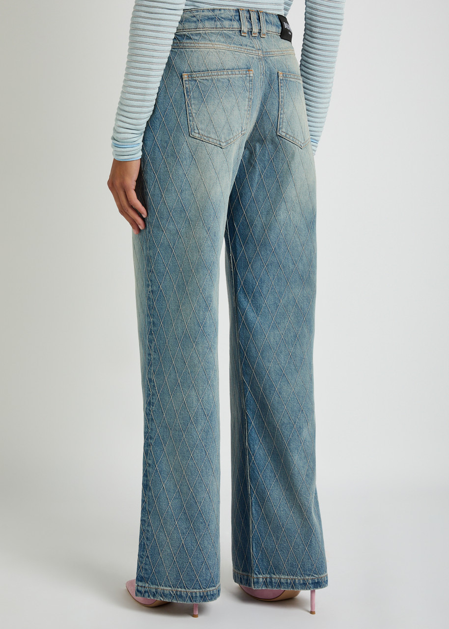 Balmain Embroidered Wide-leg Jeans - 3