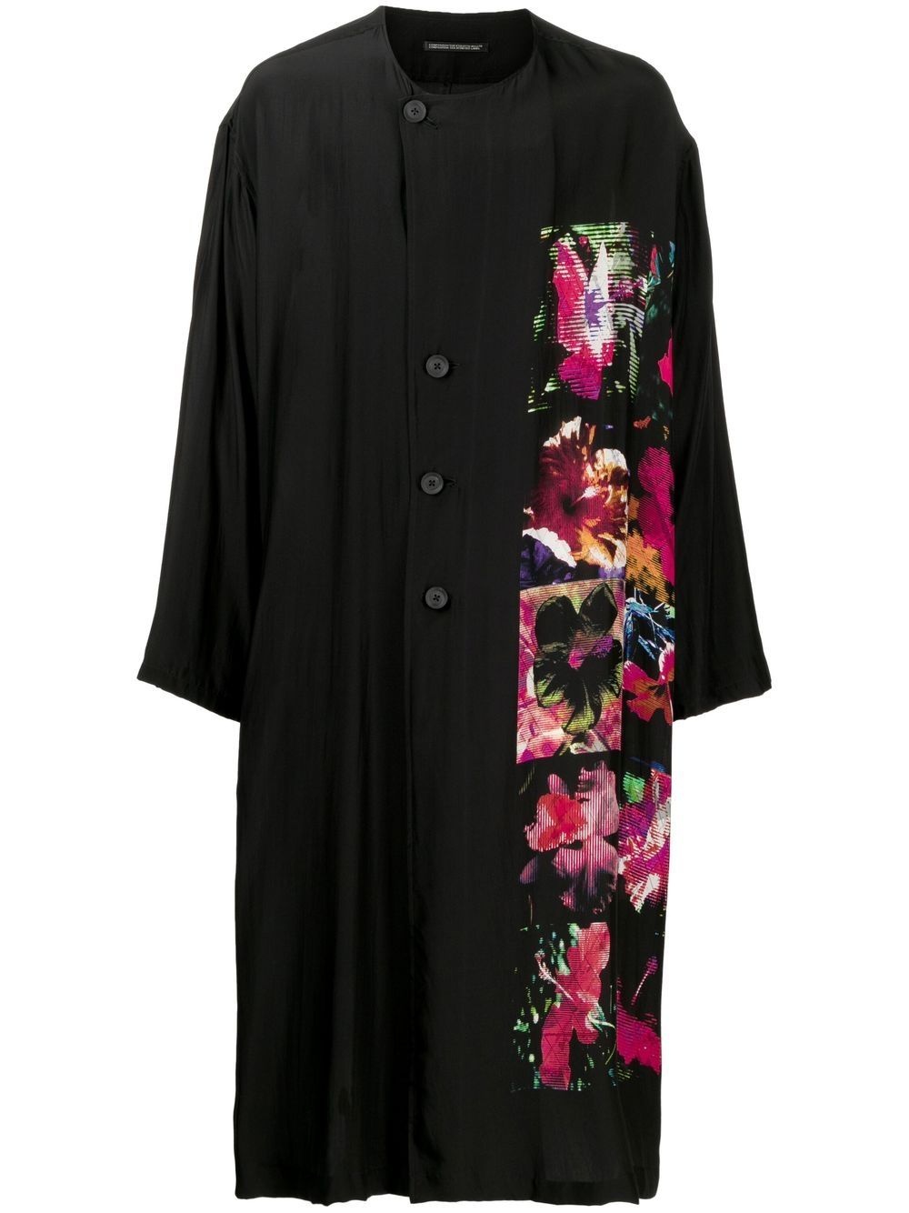 floral-print silk coat - 1
