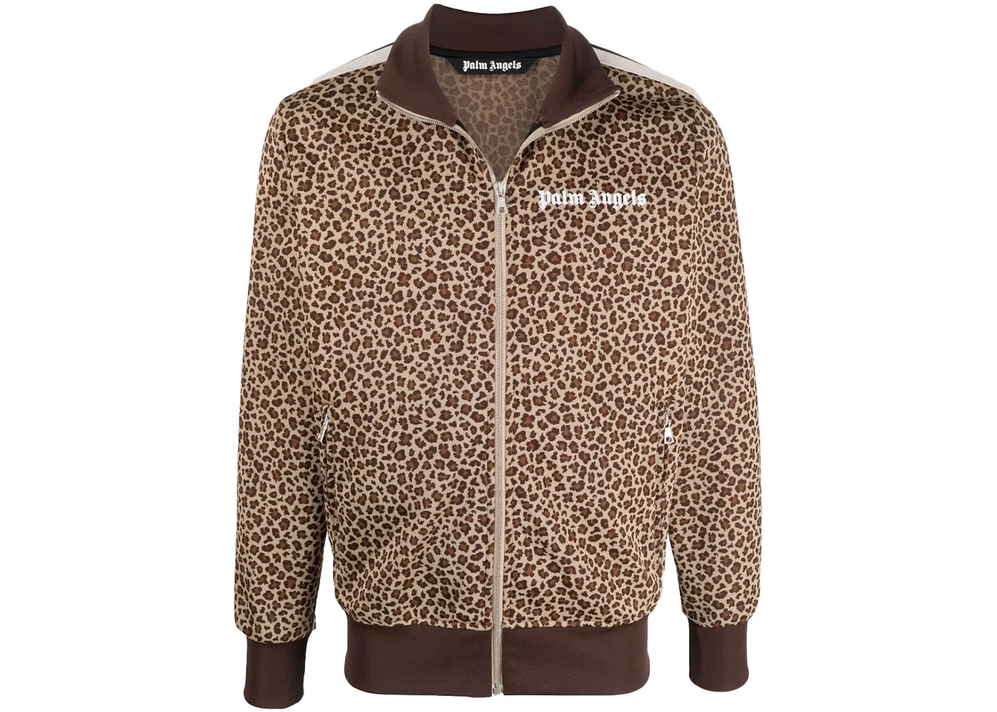 Palm Angels Leopard Track Jacket Beige/Off White - 1