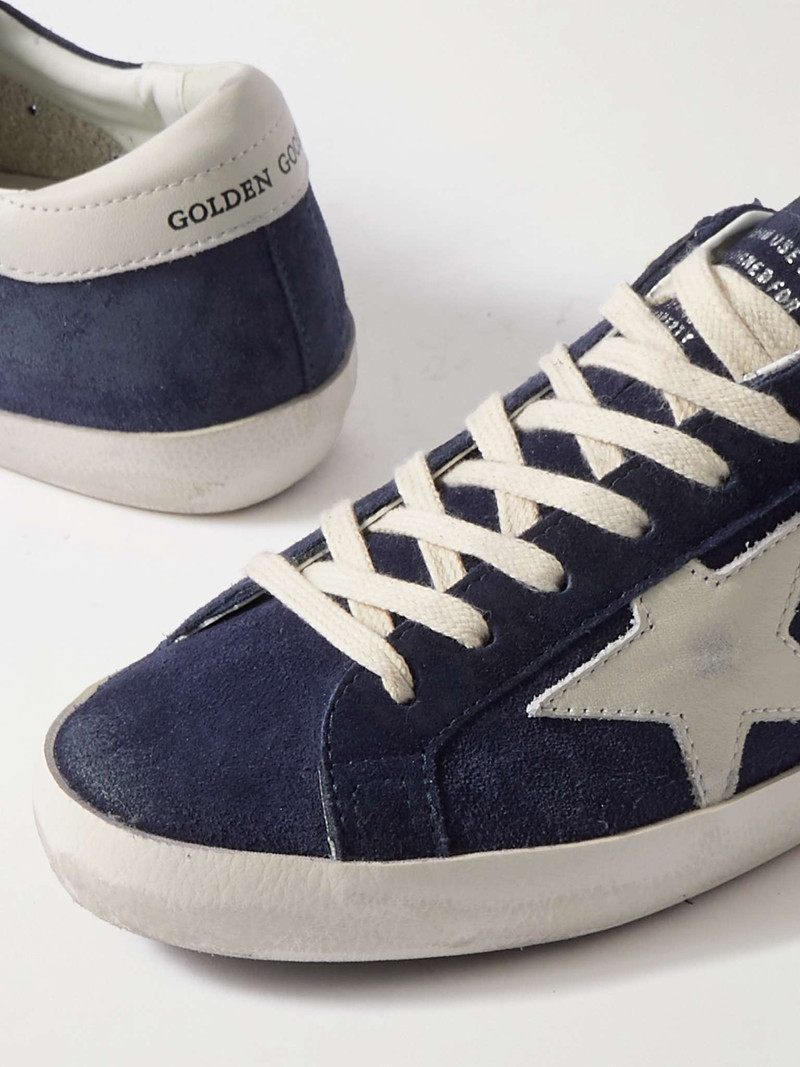 Super-Star Distressed Leather-Trimmed Suede Sneakers 6
