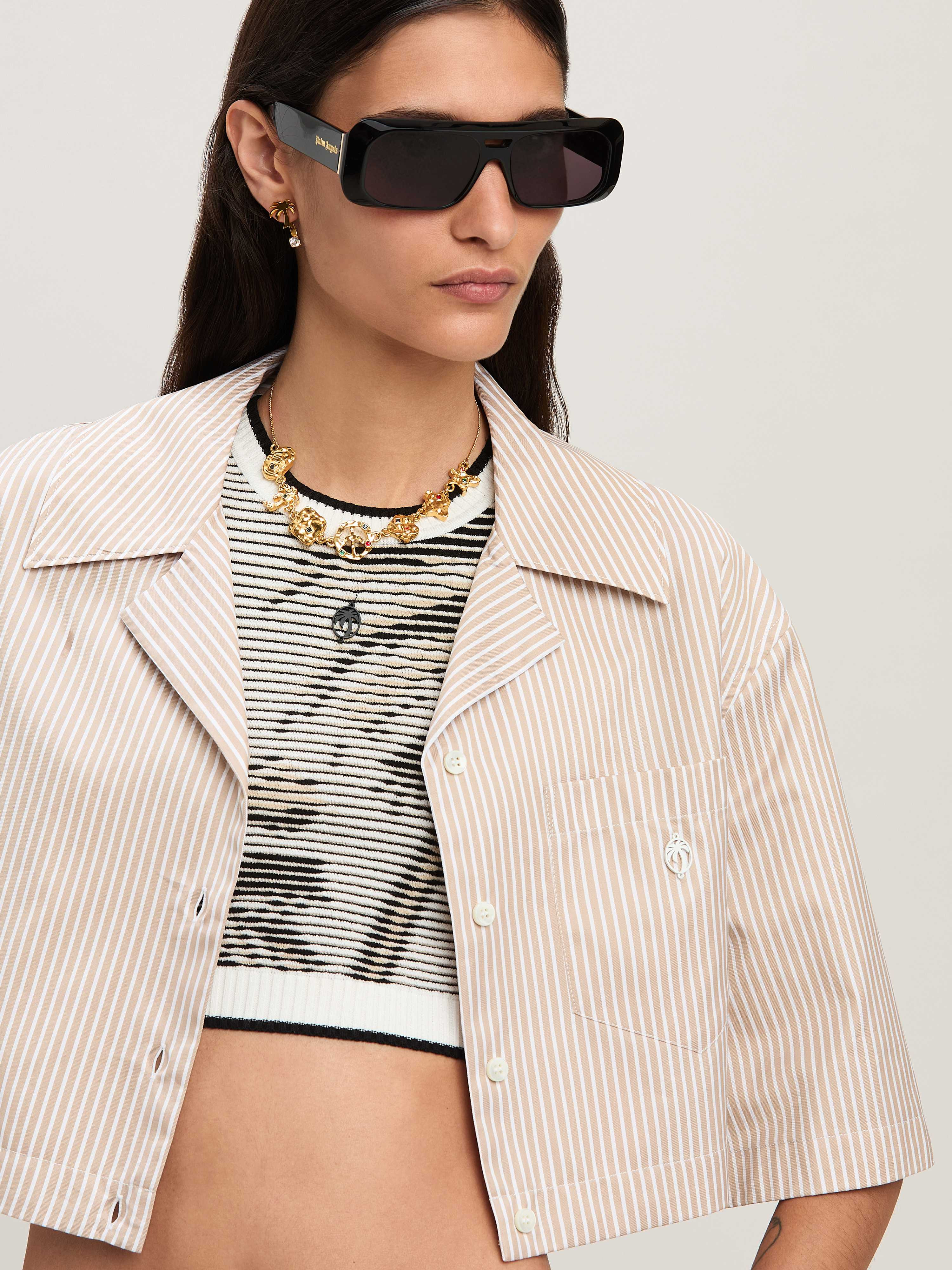Curved Logo cropped shirt - 6