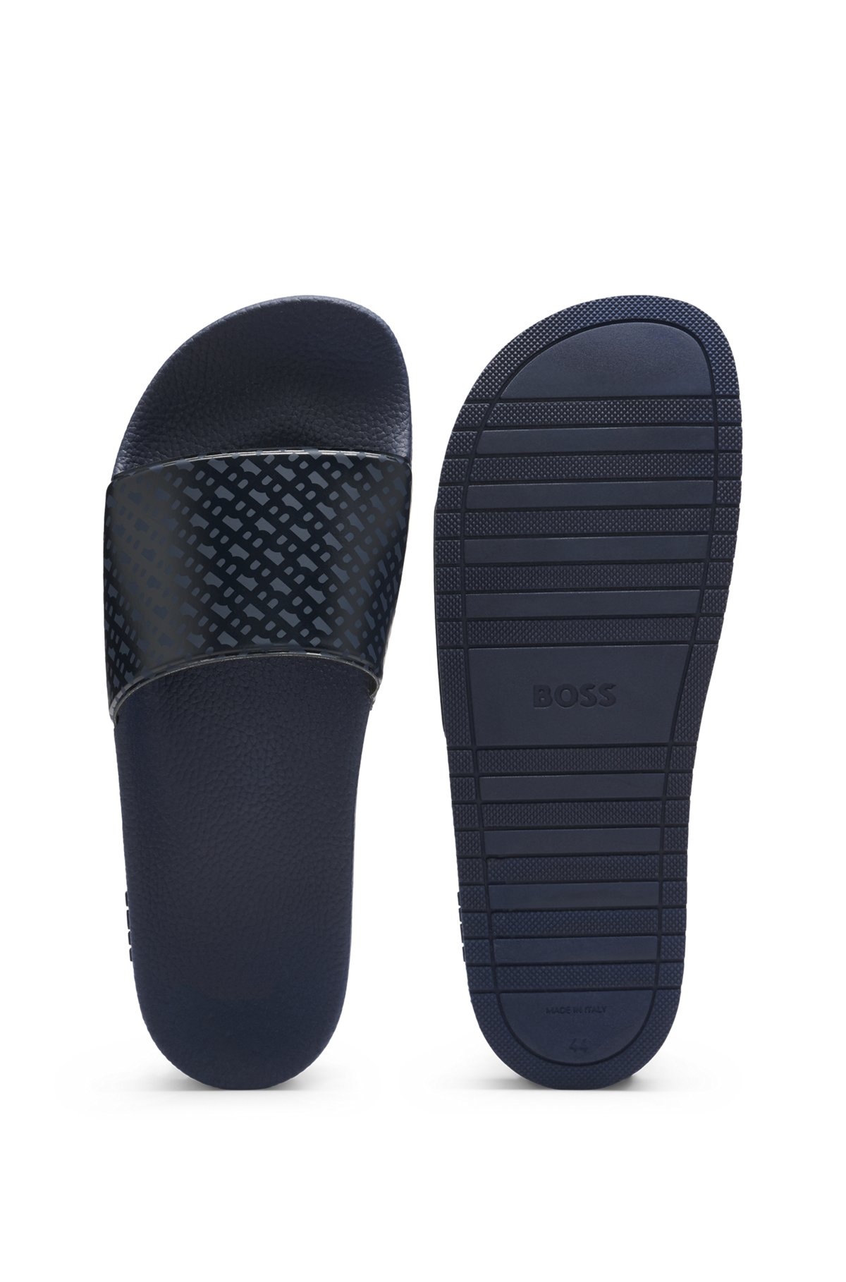 ITALIAN-MADE SLIDES WITH MONOGRAM STRAP - 4