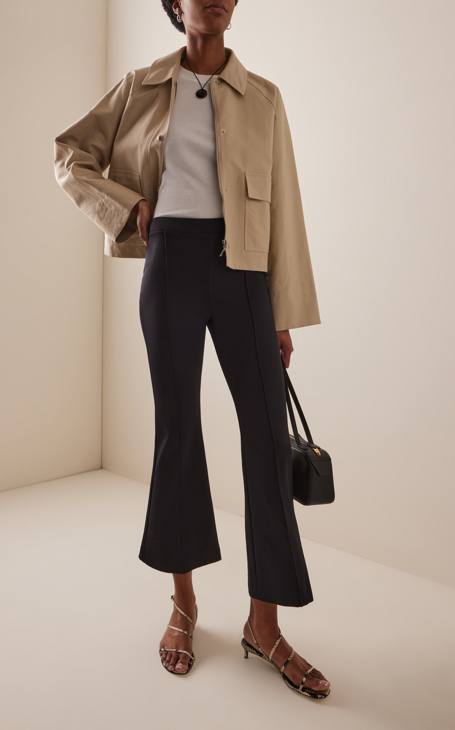 Scuba Cropped Flared Pants black - 2
