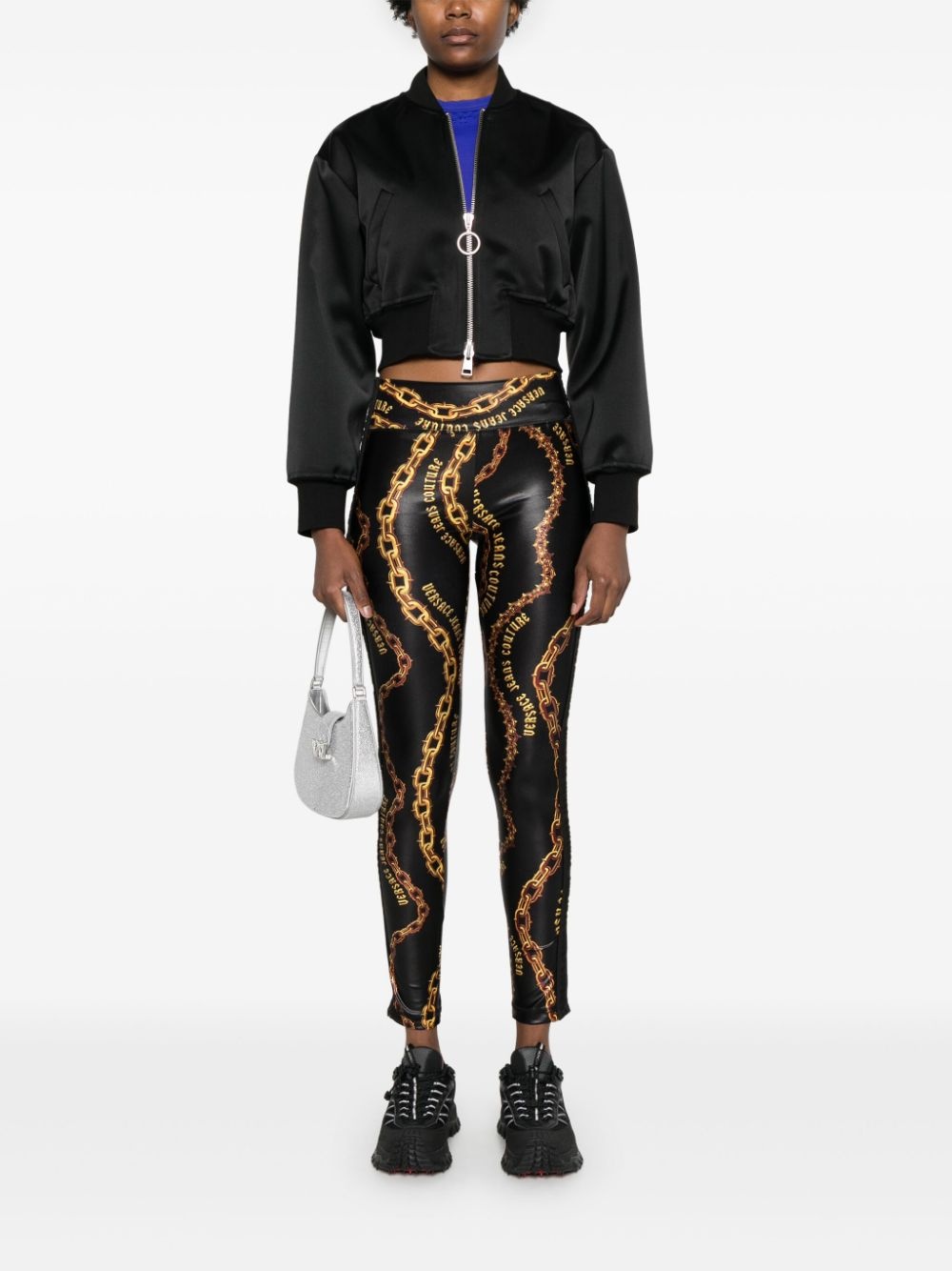 VERSACE JEANS COUTURE chain print leggings REVERSIBLE