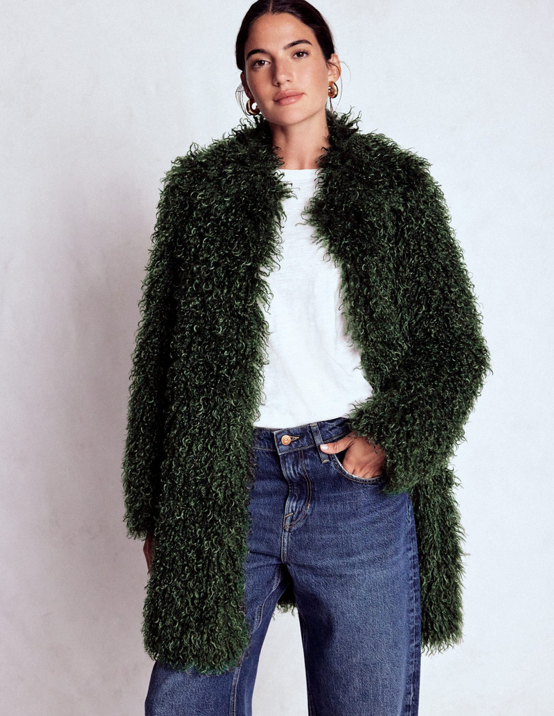 Faux Fur Coat-Kale Leaf, Faux Fur 5