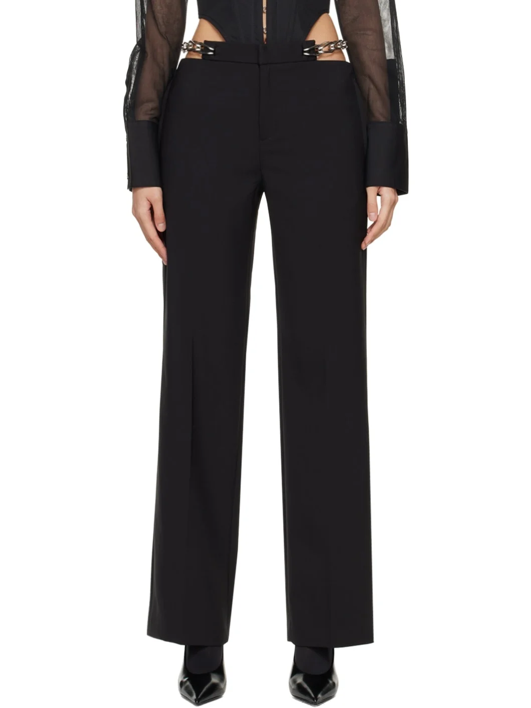 Black Chain Link Trousers - 1