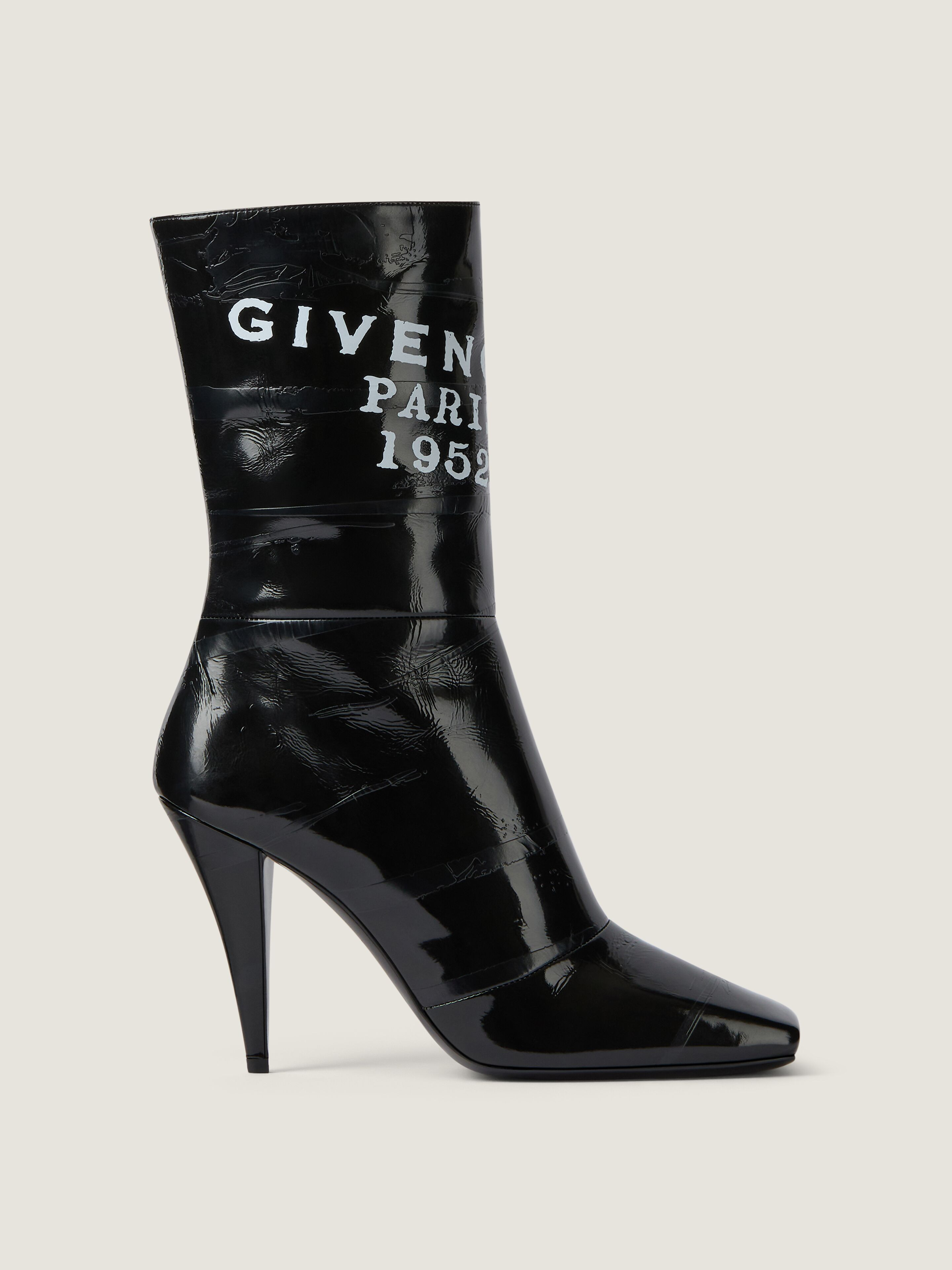 SLICED SQUARE GIVENCHY TAPE ANKLE BOOTS IN LEATHER - 3