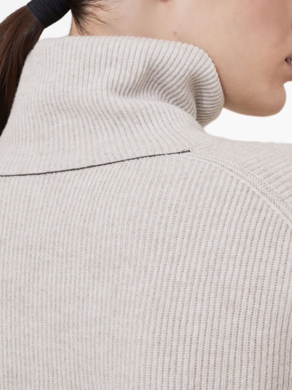 turtleneck ribbed sweater - 6