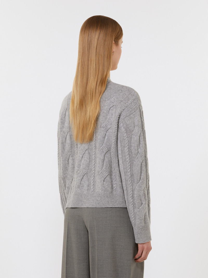 ALADINO Cable-knit wool and cashmere cardigan 4