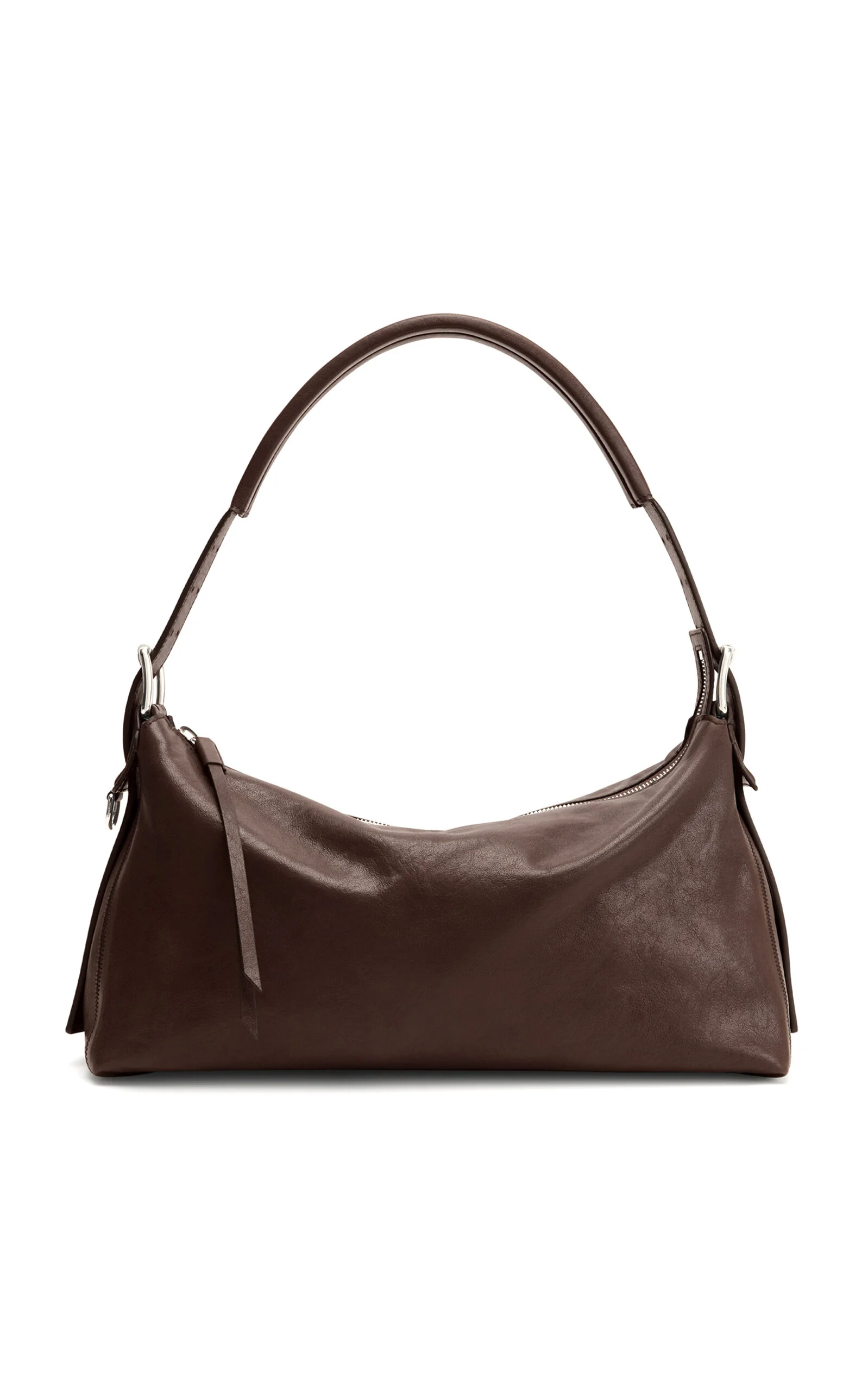 Belted Leather Baguette Bag brown - 1