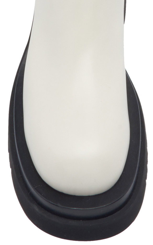 The Tire Over the Knee Leather Boots white - 7