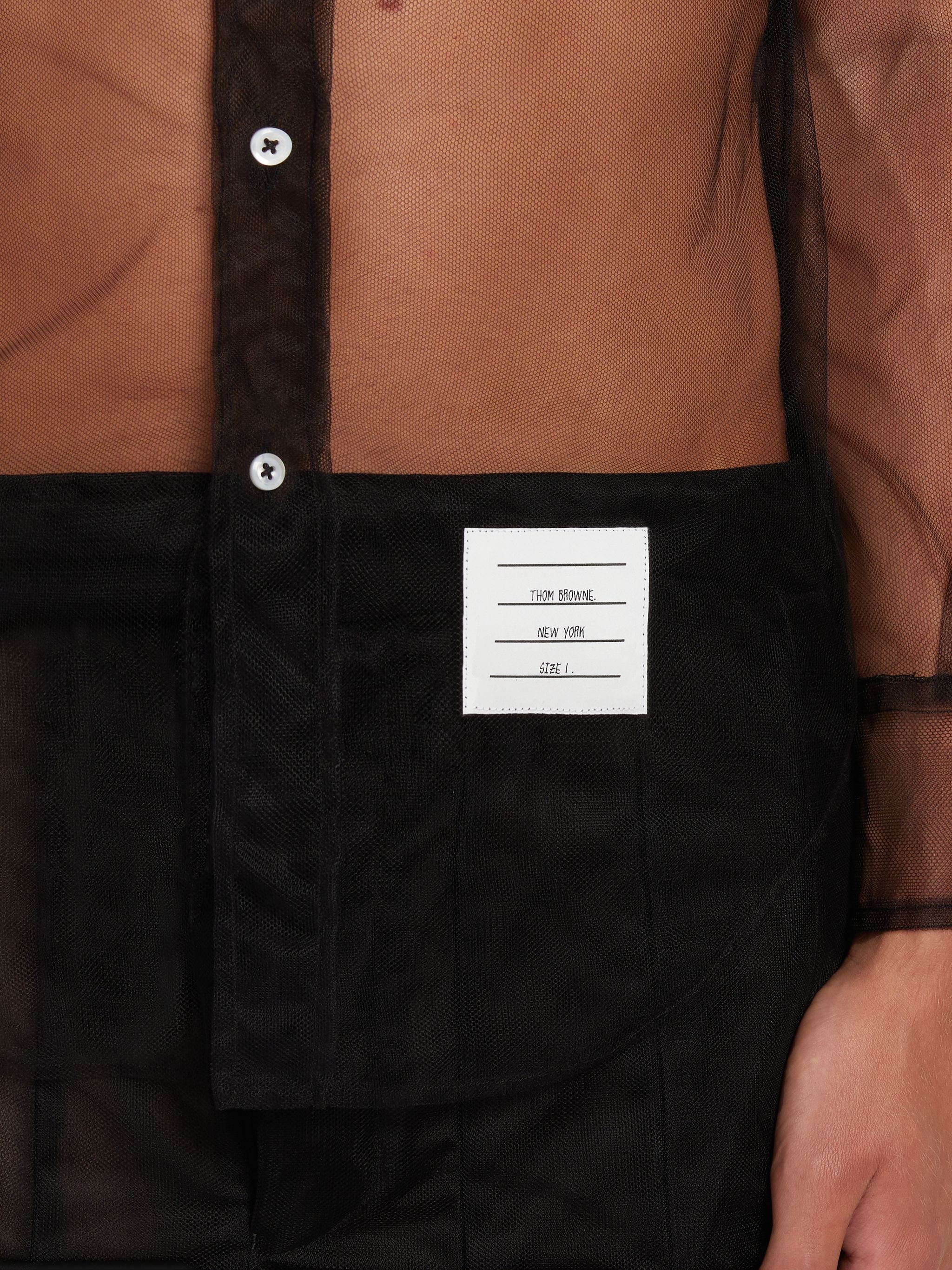 Black Soft Tulle 4-Bar Classic Fit Shirt - 6